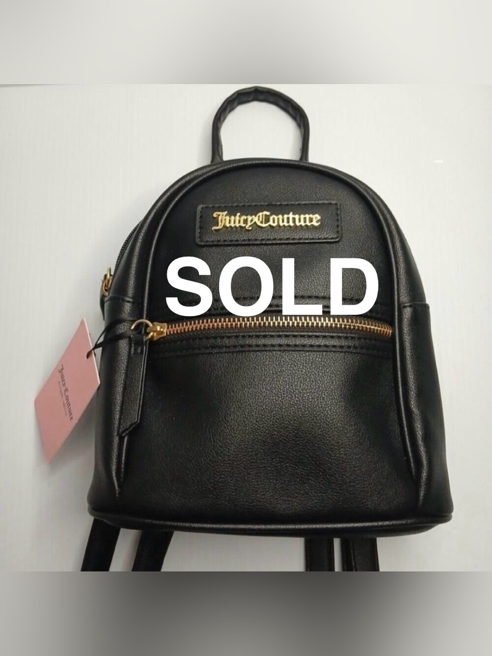 🚫SOLD🚫Juicy Couture Black Mini Backpack with Gold Accents plus Essentials - Picture 1 of 6